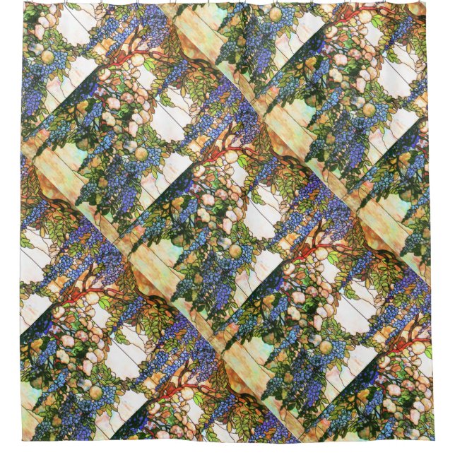 Art Nouveau Tiffany Stained Glass Wisteria Flowers (Front)