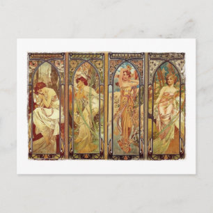 Art Nouveau Times of Day Postcard