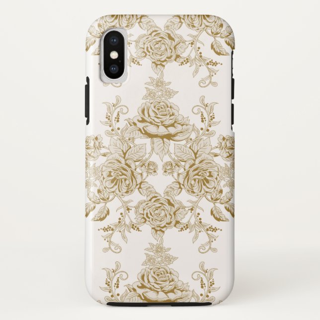Art nouveau,Toile,floral,pattern,beige,chic,elegan Case-Mate iPhone Case (Back)