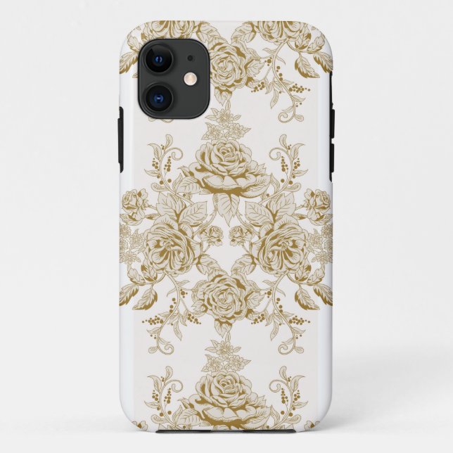 Art nouveau,Toile,floral,pattern,beige,chic,elegan Case-Mate iPhone Case (Back)