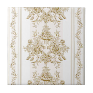 Art nouveau,toile,floral,pattern,beige,chic,elegan tile