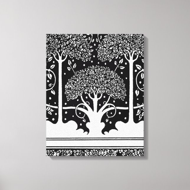 Art Nouveau Tree Beardsley Pattern Canvas Print (Front)