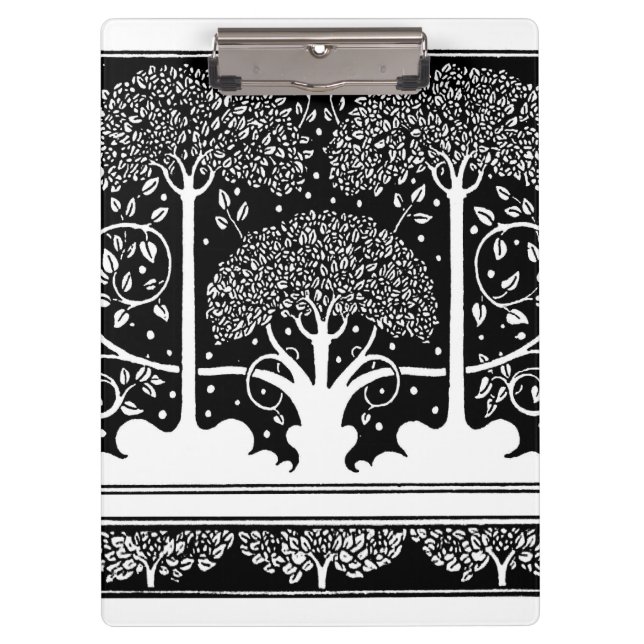 Art Nouveau Tree Beardsley Pattern Clipboard (Front)