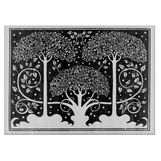 Art Nouveau Tree Beardsley Pattern Cutting Board (Front)