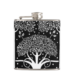 Art Nouveau Tree Beardsley Pattern Hip Flask