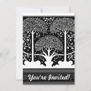 Art Nouveau Tree Beardsley Pattern Invitation