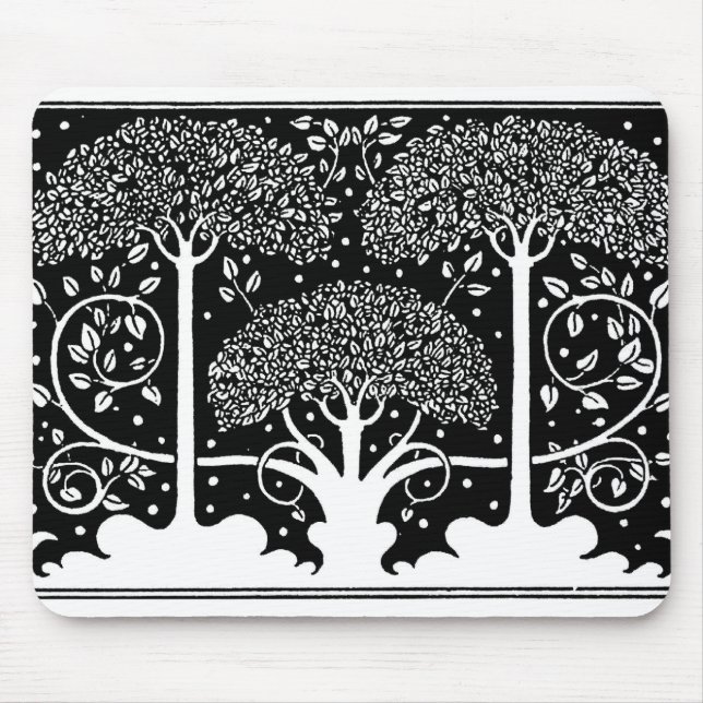 Art Nouveau Tree Beardsley Pattern Mouse Pad (Front)
