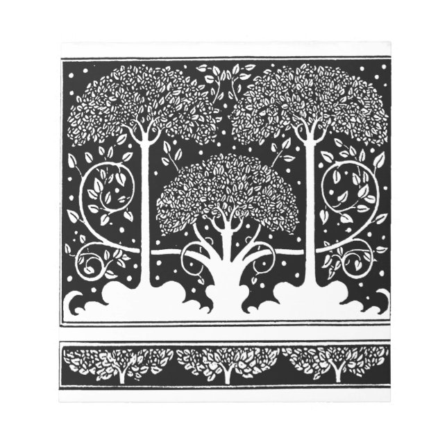 Art Nouveau Tree Beardsley Pattern Notepad (Front)