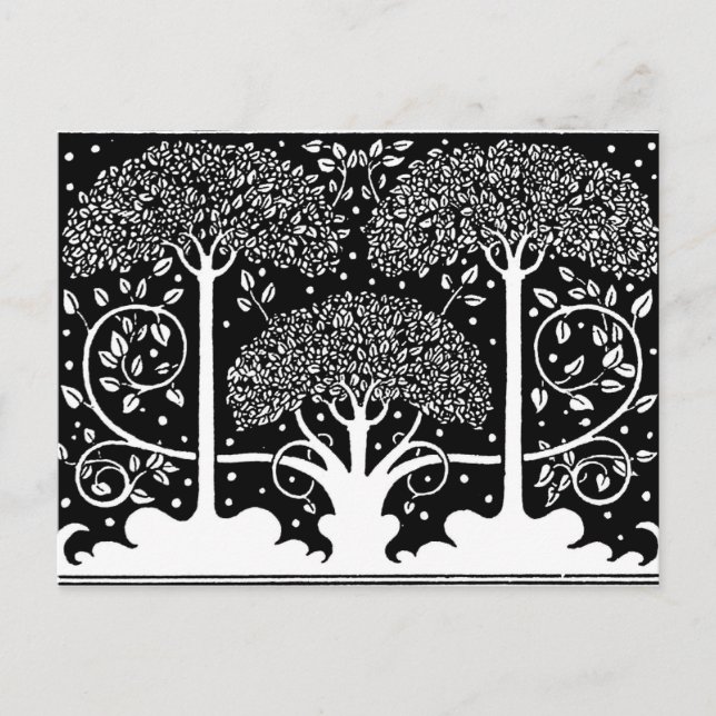 Art Nouveau Tree Beardsley Pattern Postcard (Front)