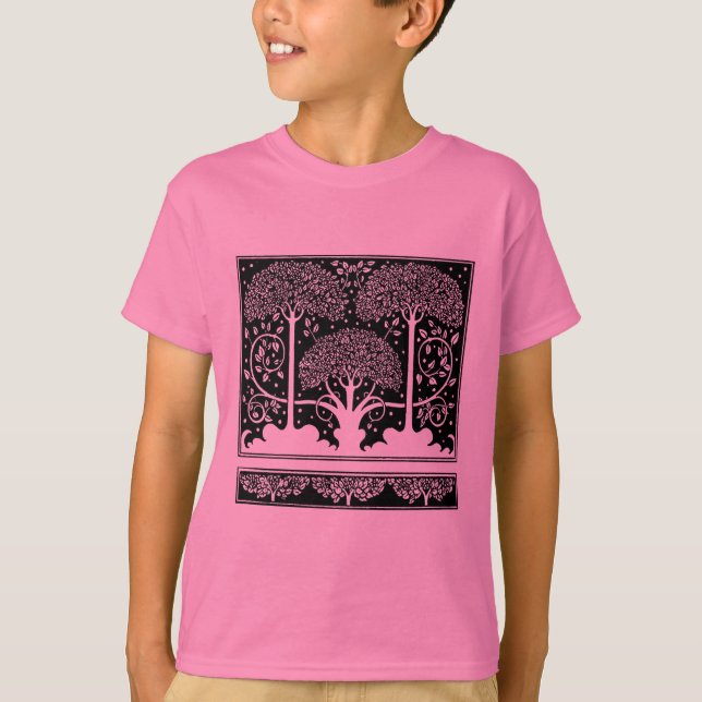 Art Nouveau Tree Beardsley Pattern T-Shirt (Front)