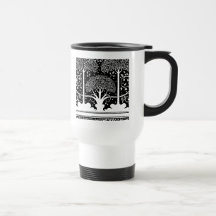 Art Nouveau Tree Beardsley Pattern Travel Mug