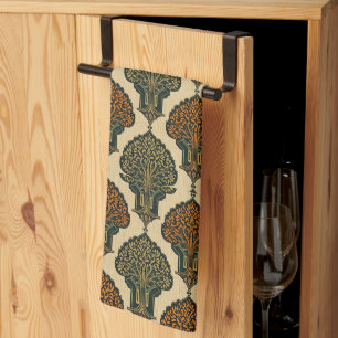 Art nouveau Tree Of Life Forest Vintage pattern  Kitchen Towel