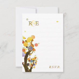 Art Nouveau Trees Casual Outdoor Wedding RSVP Card
