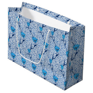 Art Nouveau Tulip Damask, Cobalt Blue Large Gift Bag