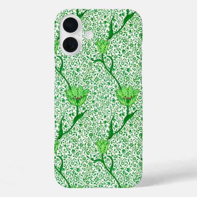 Art Nouveau Tulip Damask, Emerald Green Case-Mate iPhone Case (Back)
