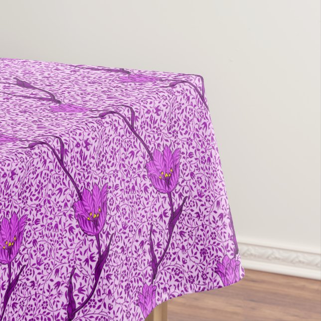 Art Nouveau Tulip Damask, Violet and Orchid Tablecloth (In Situ)