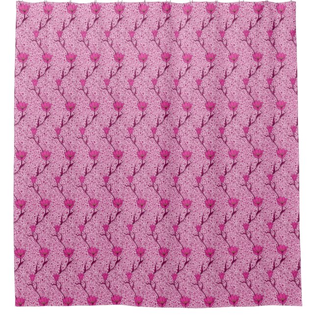 Art Nouveau Tulip Damask, Wine & Fuchsia Pink (Front)