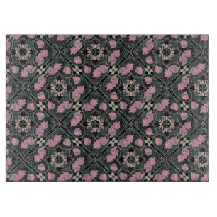 Art Nouveau Tulip  Vintage Glass Cutting Board