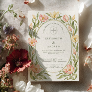 Art Nouveau Tulip Wedding Invitation