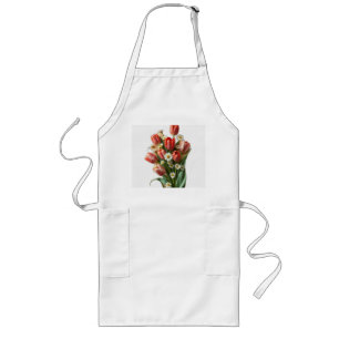 Art Nouveau Tulips and Daisies Long Apron