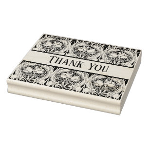 Art Nouveau Tulips Customizable Rubber Stamp