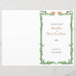 Art Nouveau Tulips Programme de mariage