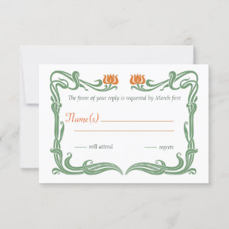 Art Nouveau Tulips Reply Card