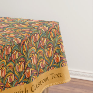 Art Nouveau Tulips Vibrant Personalized Design Tablecloth