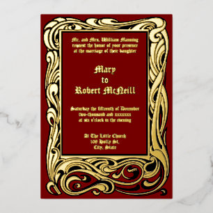 Art Nouveau Victorian Era 1901 Foliage Wedding