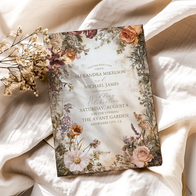 Art Nouveau Victorian Royal Floral Wedding  Invitation (Creator Uploaded)