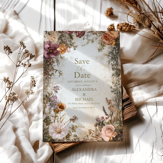 Art Nouveau Victorian Royal Floral Wedding  Save The Date (Creator Uploaded)