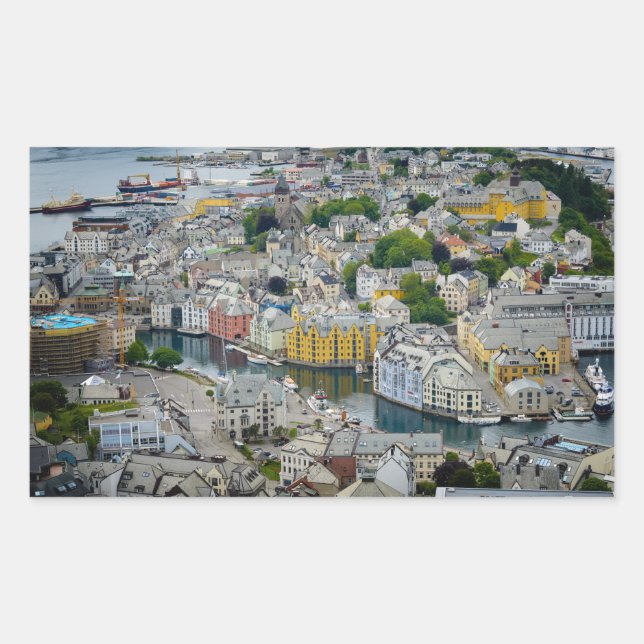 Art Nouveau ville Alesund, Norvège autocollant (Devant)