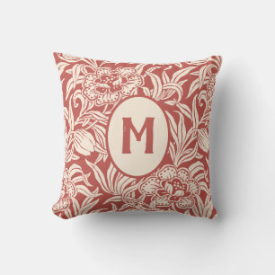Art Nouveau Vintage Botanical Floral Pattern Throw Pillow