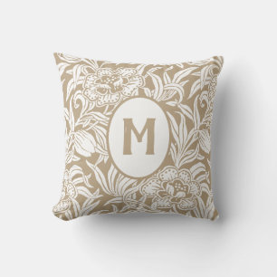 Art Nouveau Vintage Botanical Floral Pattern Throw Pillow