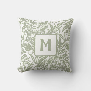 Art Nouveau Vintage Botanical Floral Pattern Throw Pillow