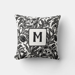 Art Nouveau Vintage Botanical Floral Pattern Throw Pillow