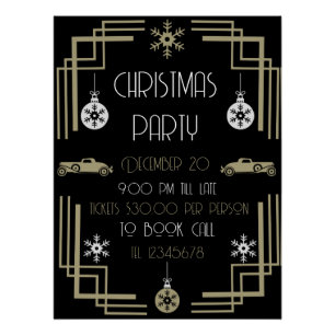 Art Nouveau Vintage Christmas Poster
