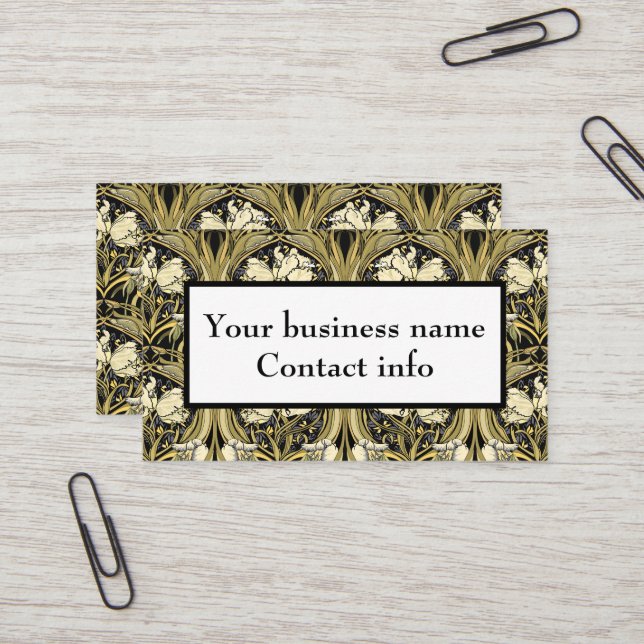 Art Nouveau Vintage Customizable Business Card (Front/Back In Situ)