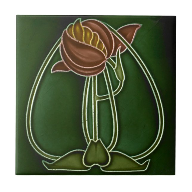 Art Nouveau Vintage Design Feature Tile (Front)