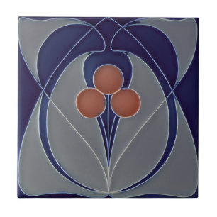 Art Nouveau Vintage Design Feature Tile in 2 Sizes