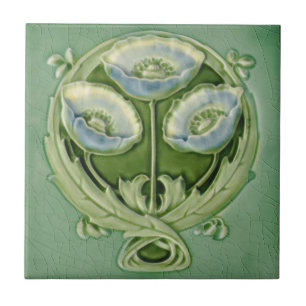 Art Nouveau Vintage Design Feature Tile in 2 Sizes