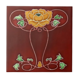 Art Nouveau Vintage Design Feature Tile in 2 Sizes