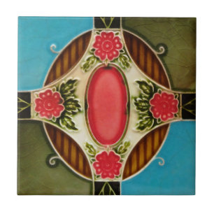 Art Nouveau Vintage Design Feature Tile in 2 Sizes