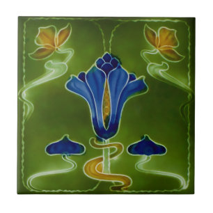 Art Nouveau Vintage Design Feature Tile in 2 Sizes