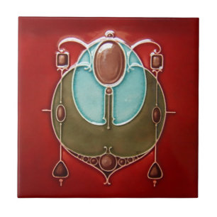 Art Nouveau Vintage Design Feature Tile in 2 Sizes