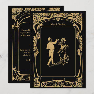 Art nouveau vintage Faire-part de mariage 2