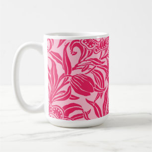 Art Nouveau Vintage Floral Botanical Pink Pattern Coffee Mug