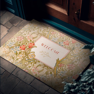 Art Nouveau Vintage Floral Lily Morris Welcome Doormat