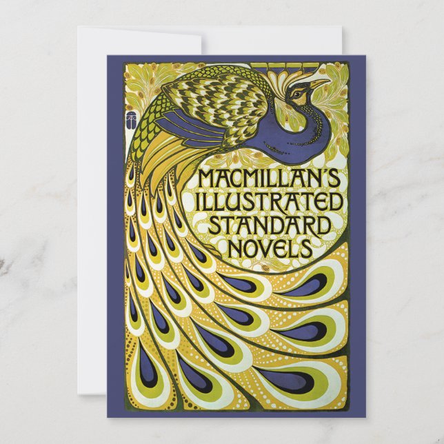 Art Nouveau vintage, Peacock Feathers Invitation (Devant)