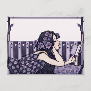 Art Nouveau Vintage reader Postcard